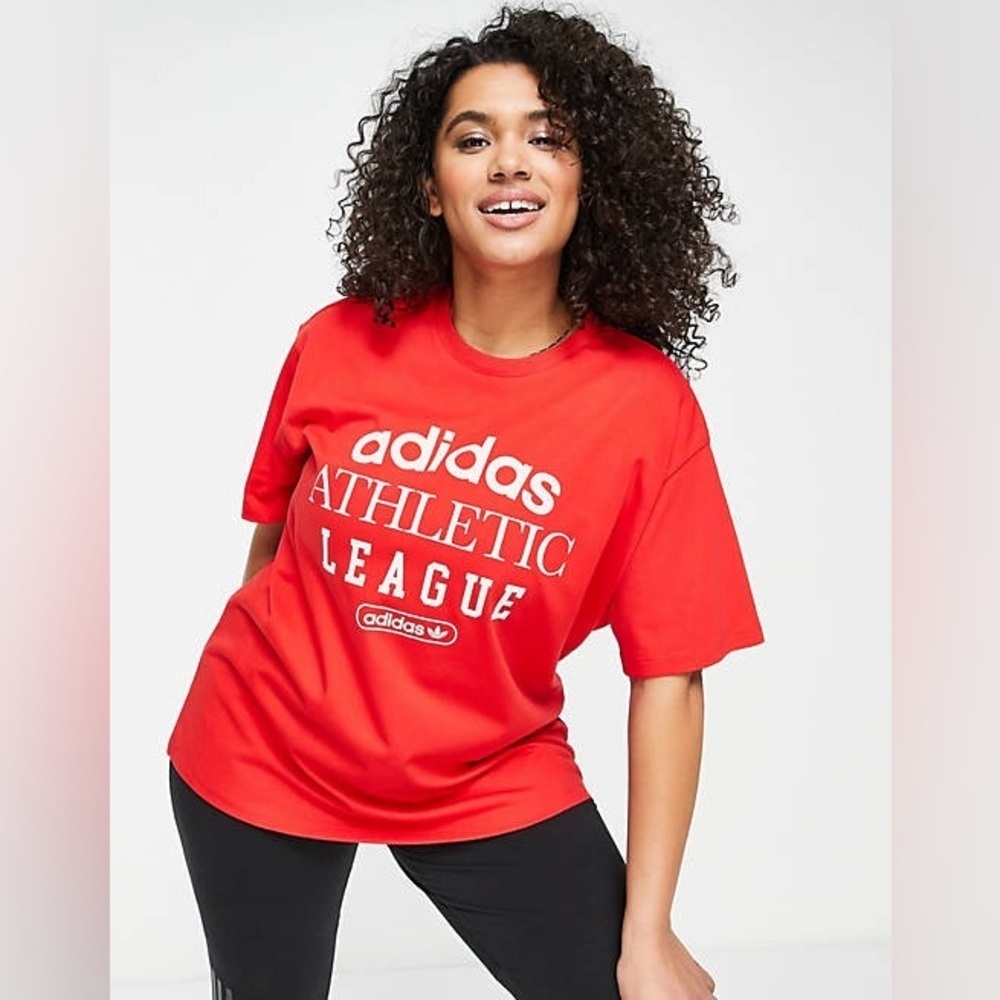 adidas Plus retro luxury t-shirt in red